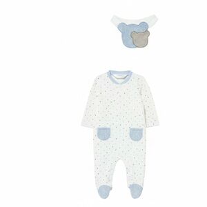 Size 6-9 months Baby Mayoral White and Blue Patterned Footie
